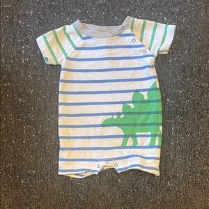 Nordstrom Baby Blue and Green Striped Romper